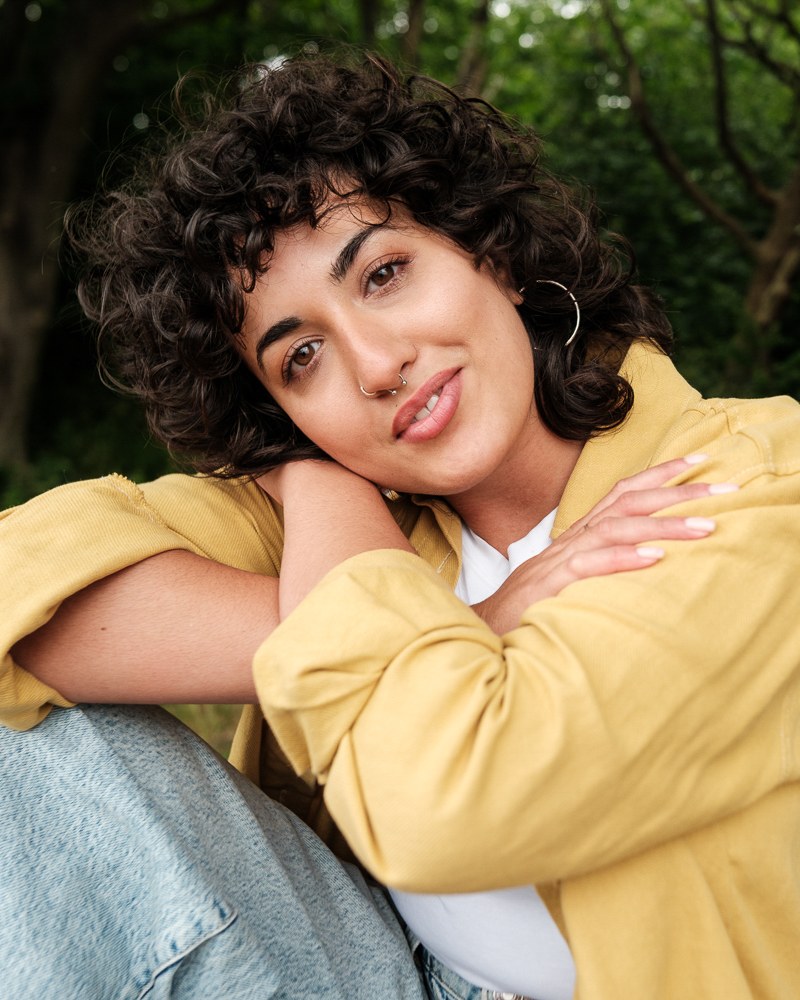 Beauty portrait in a yellow top